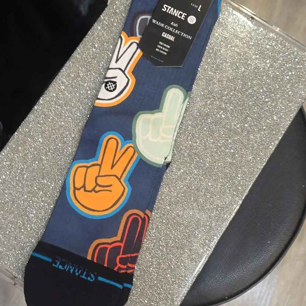 Stance Kids Wade Collection‎ Peace Sign Casual Crew Sock